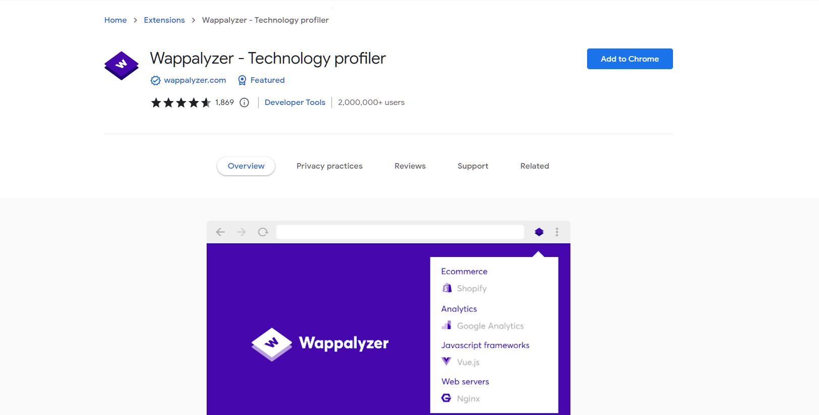 شناسایی فناوری‌های یک سایت با wappalyzer
