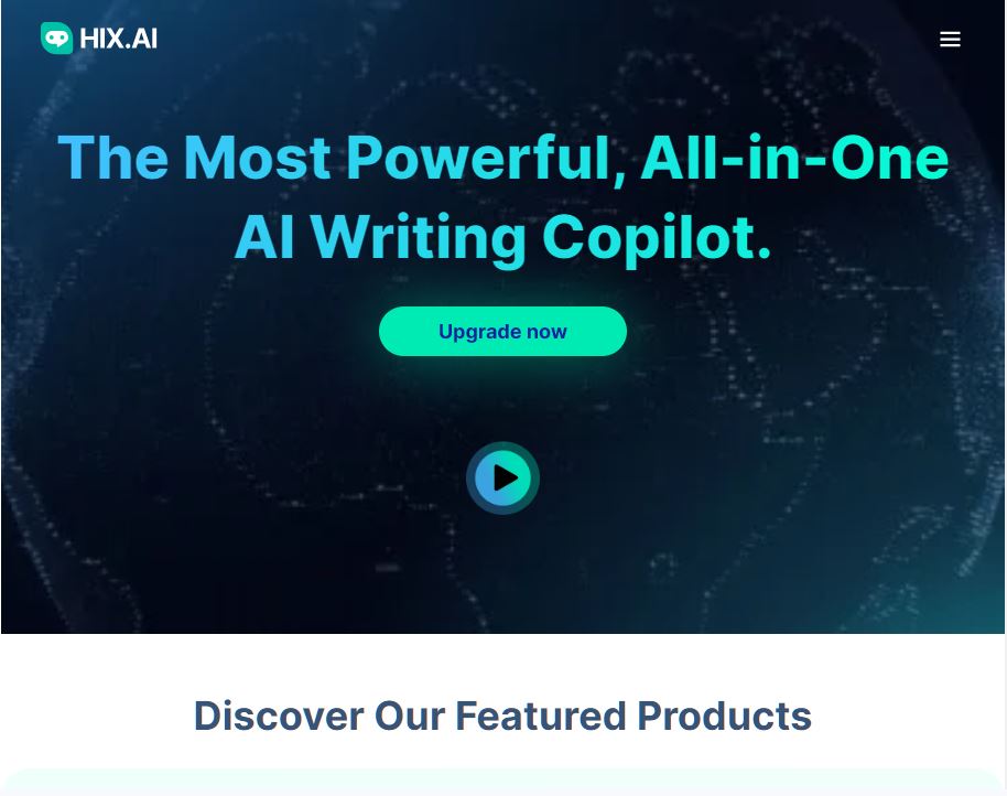 وب‌سایت HIX Ai؛ جعبه ابزار تولید محتوای متنی و کپی رایتینگ